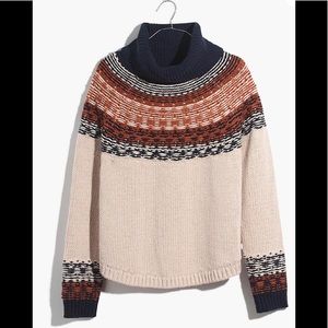 Madewell Brookdale FairIsle Turtleneck Sweater NWT